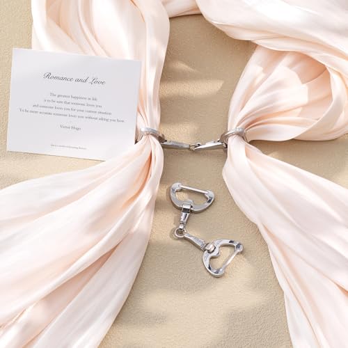 Joez Wonderful Scarf Ring Clip, Wide Band Chunky Chain Silk Scarf Buckle, Shawl Clips Scarf Clasp Holder Scarves Pin - color: (Horsebit) 77mm Silver