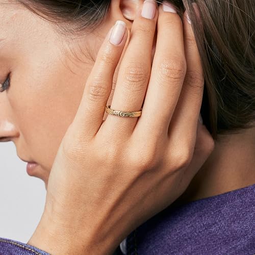 Hey Harper Gold Ring for Women - Gold Plated Stacking Waterproof & Sweatproof Jewerly Ring - Everday Non Tarnish Cute Fashion Circle Rings - style: Daphne Essential Ring