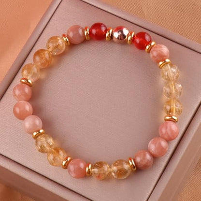 KSQS Healing Stone Bead Bracelet for Women, Natural Gemstones Balance Protection Bracelet, Spiritual Crystal Beads Bracelet Anxiety Relief with Meaning Card - color: Uplifting