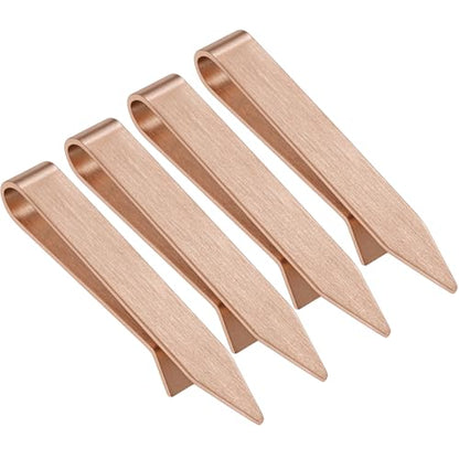 HAWSON Gold Silver Black Rose Gold Tie Clips for Men, Skinny Bars Pins Tacks Set 2.2 Inch for Necktie Suit Accessories - style: 4 Pcs Rose Gold Tie Bars Set