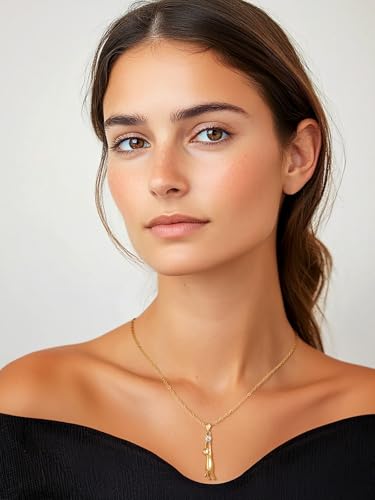 U7 Cat Pendant Necklace for Women Stainless Steel Cute Kitty Cat Jewelry Gift - style: 01-Gold
