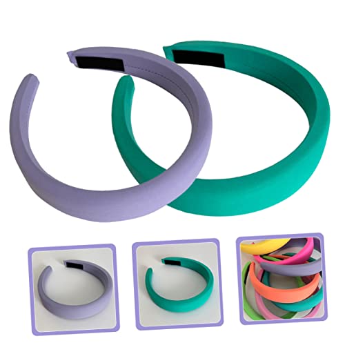 Healeved 2pcs Wide Padded Headbands for Women Lightweight Fabric Hair Accessories Soft for Everyday Use Parties and Travel