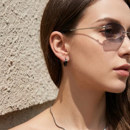 Stainless Steel Hoop Earrings for Men 3 Pairs | Small Huggie Earrings Minimalist Piercing Huggie Earrings Lightweight Cartilage Sleeper Jewelry
