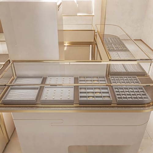 Oirlv Velvet Jewelry Tray 24 Grid liner Pendant Earrings Organizer Storage Trays Showcase Display Jewelry Holder - size: 24 Grid Pendant Tray