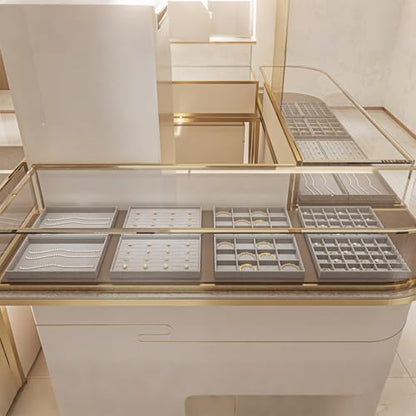 Oirlv Grey Velvet 12 Grid Watch Bracelet Bangle Jewelry Organizer Tray | 12 compartments with removable velvet pillows,stackable, fits in most drawers and dresser,open top for instant access - size: 12 Grid Tray with Pillow