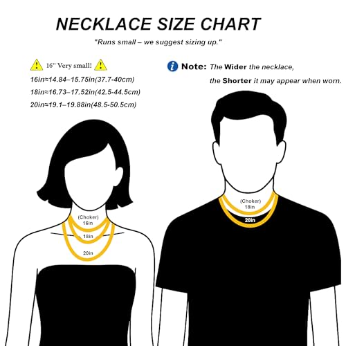NOKMIT Chunky Cuban Link Curb Chain Necklace for Women Men Dainty 18K Gold Silver Tone Choker Thick Trendy Statement Diamond Cut Punk Hip Hop Cuban Chain Jewelry Gifts Unisex Size 5mm/9mm/13mm/16mm - color: 9mm-Gold, size: 16inches