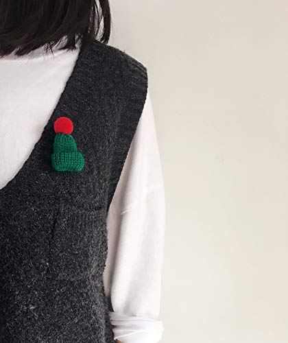 Premium Handmade Enamel Lapel Pin Brooch Badge - color: Christmas Red/Blue Pom Beanie, size: 1 Pin