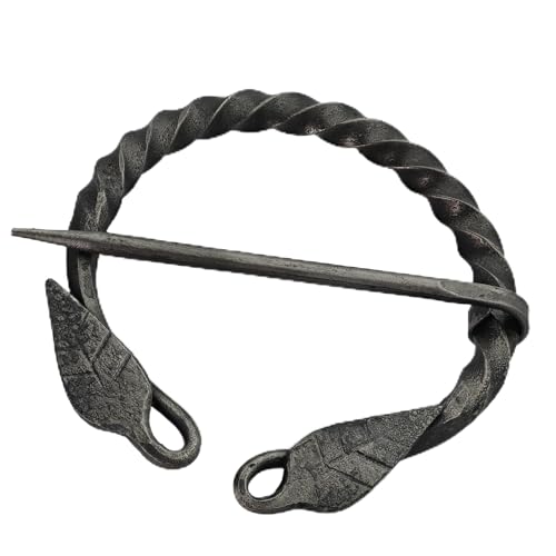 Armory Replicas™ Hand-Forged Viking & Celtic Cloak Pin Brooch – Medieval Fibula for Costumes, Reenactments, Cosplay & Historical Dress Accessories - style: Design 3 (4Pcs)