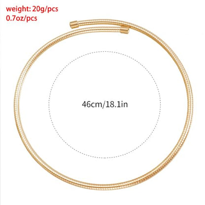 Stainless Steel Collar Necklace for Women Men Minimalist Open Cuff Clavicle Necklace Adjustable African Geometric Metal Choker Statement Jewelry Gifts - color: Gold