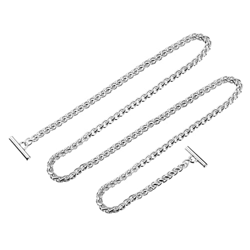 uxcell Iron Flat Chain Strap, 51" Handbag Chains Accessories Purse Chain Straps with Toggle Clasps for Shoulder Bags Cross Body DIY, Silver Tone - color: Silver Tone, size: 51"