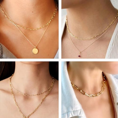 Jabogrii 10 Meters Gold Soldered Jewelry Making Chain Paperclip Brass Chain | Bulk Necklace Bracelet DIY Craft Chain for Jewelry Making - color: Small Paperclip Gold