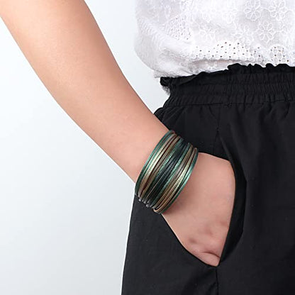 hotoo Leather Wrap Bracelet for Women - color: Green Leather Bracelets