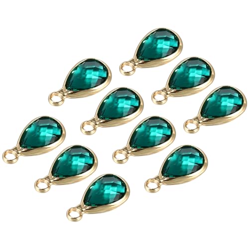 PATIKIL Birthstone Charm Beads Drop Pendant, Handmade Birthstone for Personalized Earrings Bracelet Necklace - color: Green, size: 0.51" x 0.28"