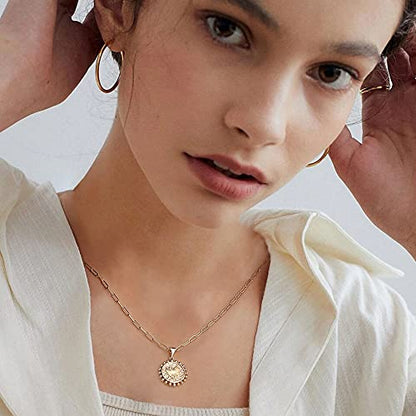 Turandoss Dainty Layered Choker Necklace, Handmade Y Pendant Necklace Multilayer Bar Disc Necklace Adjustable Layering Choker Necklaces for Women - style: 2PCS - B - Papercilp Chain&Coin