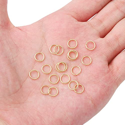 BEADIA 14K Gold Plated Jump Rings Non Tarnish 7mm 300pcs for Jewelry Making Findings - color: 14K Gold, size: 0.7x7mm