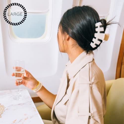 TELETIES - Large Hair Clip - Strong Grip, Bendable Teeth, Comfortable Curved Design - Ideal for Thick Hair - For All Hair Textures - Jet Black - color: Jet Black