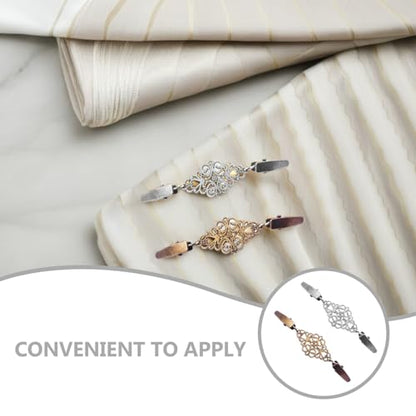LIFKOME 2pcs Vintage Sweater Cardigan Clips Retro Shawl Brooch Pins Silver and Antique Bronze for Women Dress Shirt Collar Clips