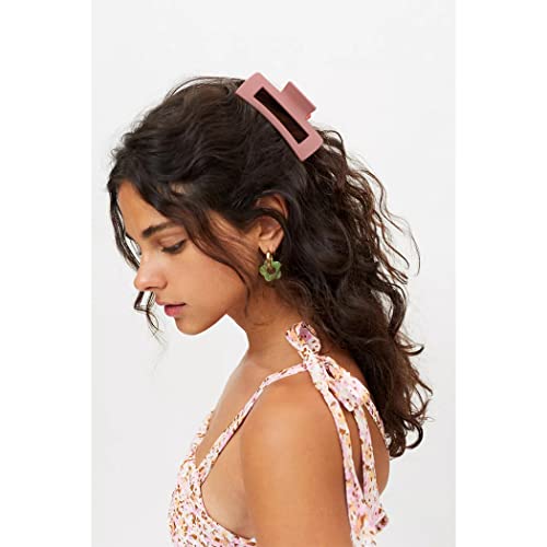 Canitor Pink Hair Clips Set for Women - 4PCS Matte Rectangular Claw Barrettes, Non-Slip Large Clips for Thick Hair, French Design - color: pink series