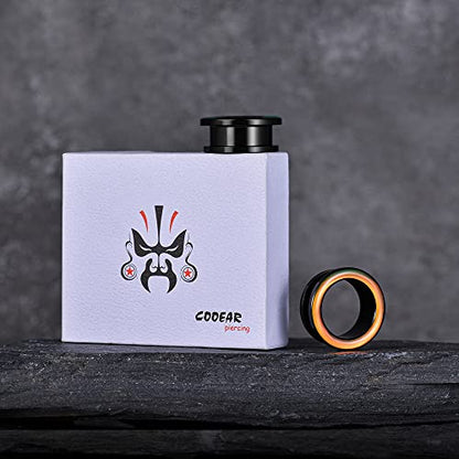 2 Pairs Stainless Steel Black Ear Gauges Retro-reflective Sheeting Tunnels and Plugs. - color: S8552V, size: 10 mm