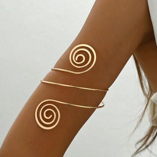Harry and Henry Arm Cuff Gold Upper Arm Jewelry for Women Adjustable Open Cuff Bangle Bracelets Armband Jewelry Summer Outfits for Women 2026 - color: D1:Gold Arm Cuff