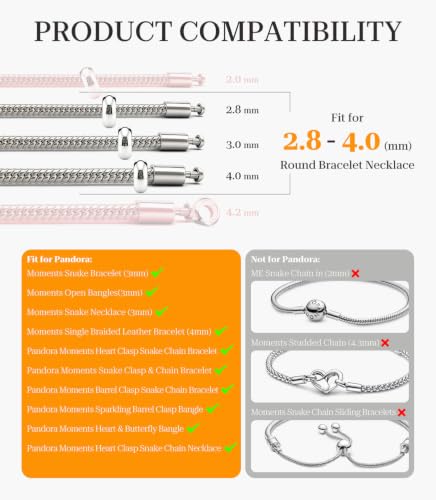 GW Stopper Charms 925 Sterling Silver Round Rondelle Spacer Beads with Exquisite Velvet Bag for Charm Bracelets for Women - color: Silver-6PCS