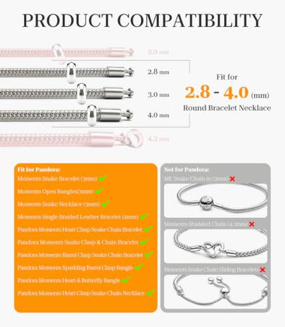 GW Stopper Charms 925 Sterling Silver Round Rondelle Spacer Beads with Exquisite Velvet Bag for Charm Bracelets for Women - color: Silver-8PCS