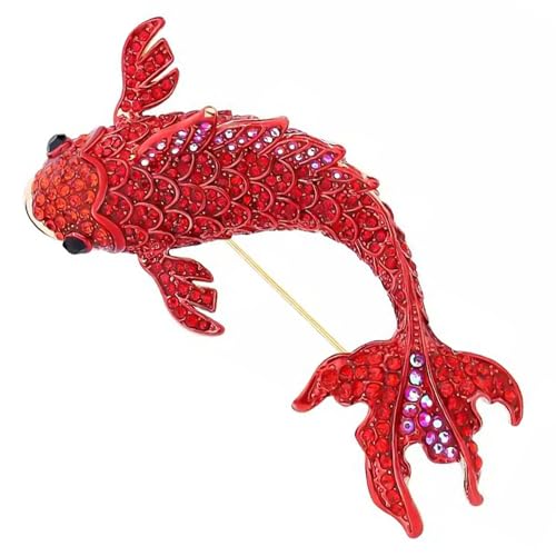HETICA Animal Brooch for Women, Funny and Cute Flower Brooch Safety Pins Clothing Backpack Hat Decoration Enamel Pins Fashion Women Brooches and Pins Jewelry - style: Fish (Red Koi)