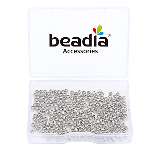 Platinum Plated Round Spacer Beads 3mm 300pcs for Jewelry Making Findings Non Tarnish - color: Platinum, size: 3mm