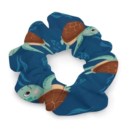 Spiral Hair Ties for Athletes Teal Sea Turtles, Secure Coil Scrunchies, No-Metal Ponytail Holders for Gymnastics, Yoga, and Dance - color: Style (858)