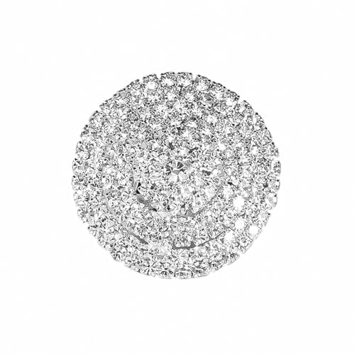 Cubic Zirconia Round Large Statement Open Ring for Women Sparkling Crystal Cluster Wedding Bridal Promise Adjustable Comfort Fit Finger Band Dainty Cocktail Party Jewelry for Bride Wife Eternity Rings - color: Clear CZ
