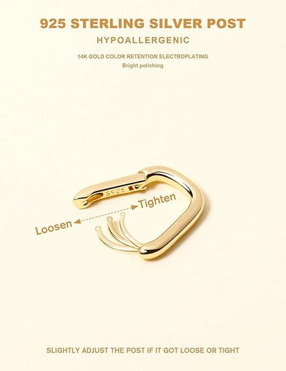 Gold and Silver Hoop Earrings for Women Small Huggie Earrings Hoops | Lightweight Hypoallergenic Hoop Earrings Set for Women Gifts - color: u-shaped hoop