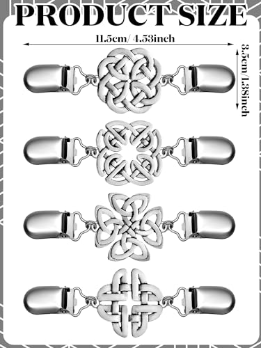 Jetec 4 Pieces Vintage Sweater Shawl Clips Retro Cardigan Collar Dress Shirt Brooch Clips for Women Wearing, 4 Styles - style: Casual Style