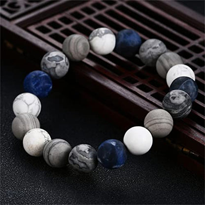 ONLYJUMP Planet Bracelet Solar System Universe Galaxy Bracelet Handmade Natural Stone Bead Bracelet String Adjustable Astronomy Gifts Bangle for Women Men - color: White Bracelet