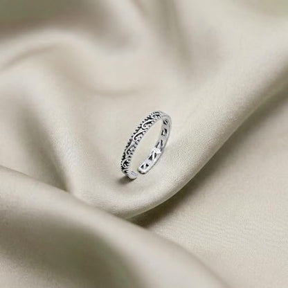 LeCalla 925 Sterling Silver Minimalist Toe Rings Set Simple Open Adjustable Toe-Rings for Women - color: 10. Antique Filigree Wave (1 PCS)