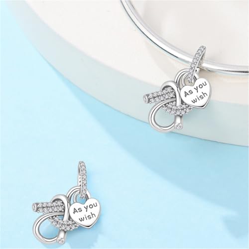 925 Sterling Silver Charms for Bracelets Necklaces Dangle Pendant With 5A Cubic Zirconias Bead Charm for Women DIY Jewelry - style: As you Wish