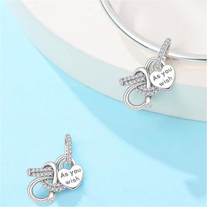 925 Sterling Silver Charms for Bracelets Necklaces Dangle Pendant With 5A Cubic Zirconias Bead Charm for Women DIY Jewelry - style: As you Wish