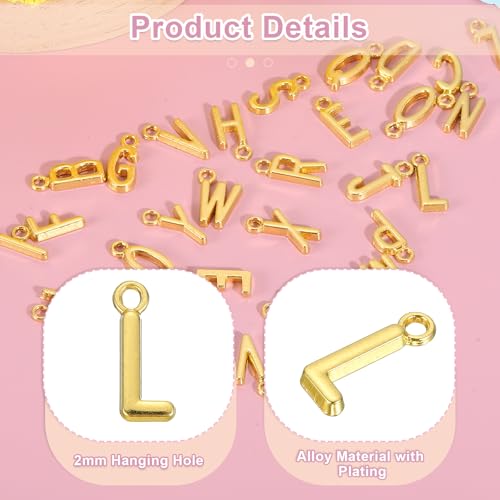 uxcell Letter Charm, Alloy Letter Initial Alphabet Charm for DIY Craft Jewelry Making Bracelets Earrings Necklace - color: Gold - L