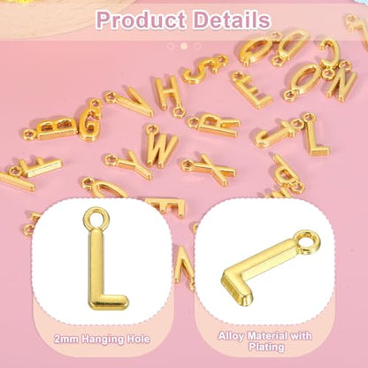 uxcell Letter Charm, Alloy Letter Initial Alphabet Charm for DIY Craft Jewelry Making Bracelets Earrings Necklace - color: Gold - L