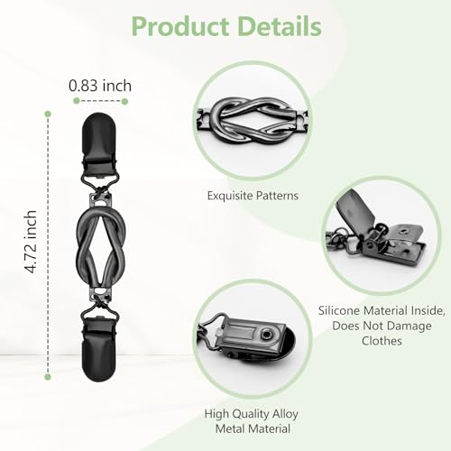 ROPAKED 3 Pcs Sweater Clips Cinch Clips Vintage Dress Clip Back Cinch Shawl Cardigan Collar Clip to Tighten Dress Pant Waist Tightener for Women