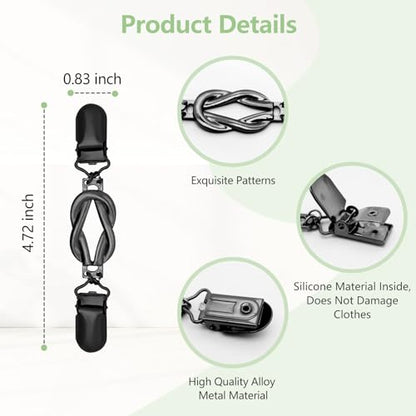 ROPAKED 3 Pcs Sweater Clips Cinch Clips Vintage Dress Clip Back Cinch Shawl Cardigan Collar Clip to Tighten Dress Pant Waist Tightener for Women