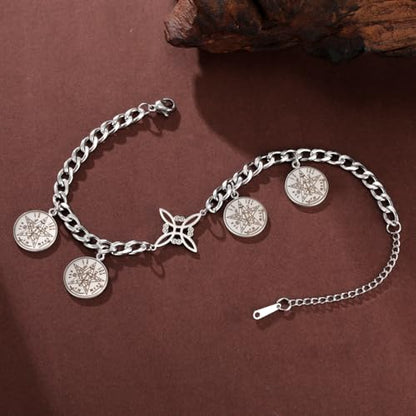 Dreamtimes Witches Knot Bracelet Tetragrammaton Pentagram Bracelet Stainless Steel Celtic Knot Bracelets for Women Men Protection Jewelry Witch Amulet and Talisman - style: Style 1