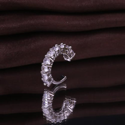 Ear Cuffs Non Piercing Gold Silver Earrings Cute Cubic Zirconia Sparkling Ear Cuff for Women Clip On Cartilage Huggie Earring Christmas Jewelry Costume - color: Silver-One