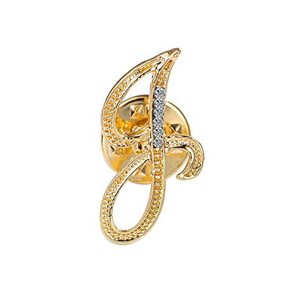 Initial Letter Brooch Pin Small Lapel Pin Tie Tack Name Personalized Gifts for Women Men Gold A-Z - style: J