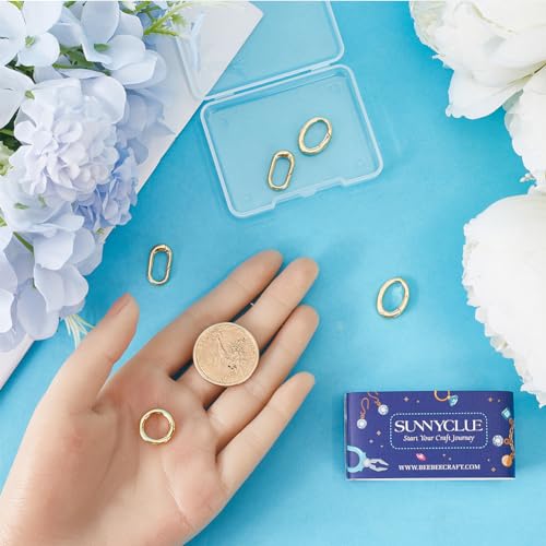 SUNNYCLUE 1 Box 6Pcs Real 18K Gold Plated Round Oval Clasp Spring Gate Rings Carabiner Key Ring Spring Clasps Ring Brass Spring O Rings for Jewelry Making Clasps Keyrings Buckle Bags Purses DIY Craft - color: 1 Box 3 Styles 6pcs Real 18k Gold Plated Rings