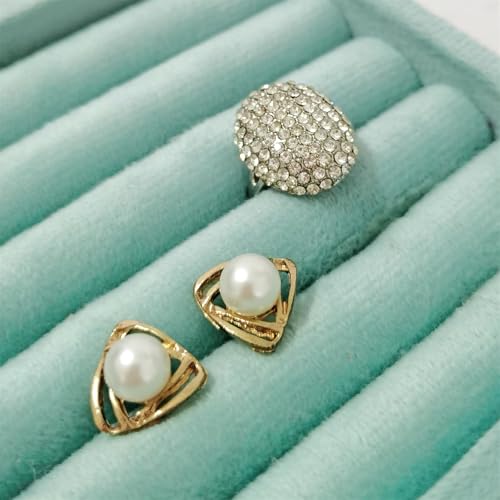 SCIKHETF Velvet Ring Earrings Studs organizer Tray Small Ring Insert Display Tray 5 Slots Stackable (Light Blue) - color: Light Blue