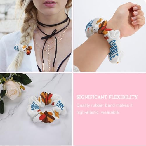 Pain-Free Hair Rings for Women Thanksgiving Funny Turkey, No-Pull Coil Elastics, Comfortable Ponytail Holders for Headaches and Sensitive Skin - color: Style (853)