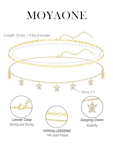 Waist Chain for Women Belly Chain Waist Beads Body Chain | 14K Gold Plated Chain Belts, Waterproof Non Tarnish Body Jewelry, Dainty Sexy Gift for Her, Layered Summer Beach Accessories - style: coin & butterfly