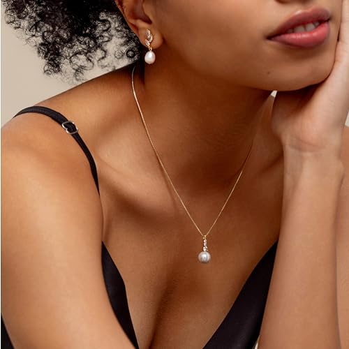 Pearl Necklaces for Women Trendy,Dainty Pearl Pendant Necklace | 14k Gold Plated Elegant Pearl Necklace,Simple Pearl Pendant,Dainty Gold Jewelry,Waterproof Summer Bridal Wedding Accessories - color: GOLD-17