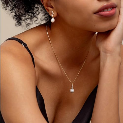 Pearl Necklaces for Women Trendy,Dainty Pearl Pendant Necklace | 14k Gold Plated Elegant Pearl Necklace,Simple Pearl Pendant,Dainty Gold Jewelry,Waterproof Summer Bridal Wedding Accessories - color: GOLD-17