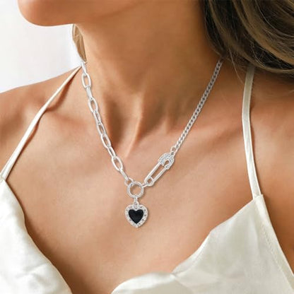 Irregular Heart Necklace for Women Y2k Pink Zircon Pearl Diamond Women's Fashion Pendant Hot Fashion Pink Jewelry for Women - color: Style14
